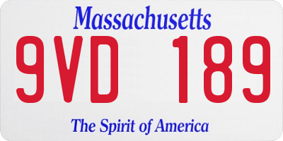 MA license plate 9VD189