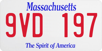 MA license plate 9VD197