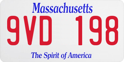 MA license plate 9VD198