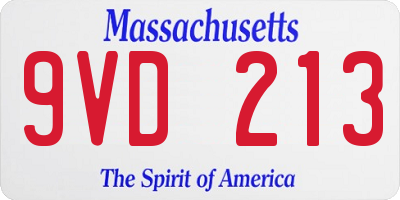 MA license plate 9VD213