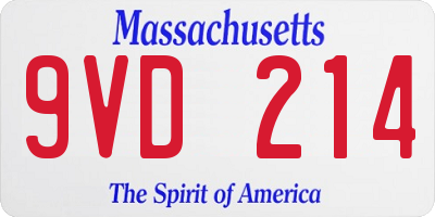 MA license plate 9VD214