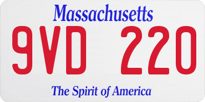MA license plate 9VD220