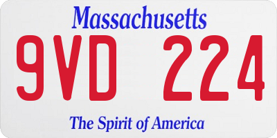 MA license plate 9VD224