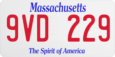 MA license plate 9VD229