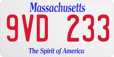 MA license plate 9VD233