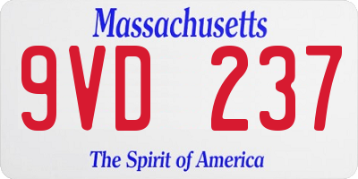 MA license plate 9VD237