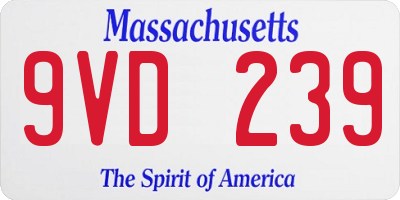 MA license plate 9VD239