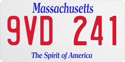 MA license plate 9VD241