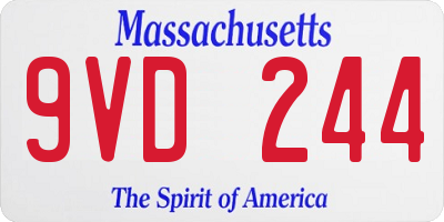 MA license plate 9VD244