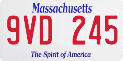 MA license plate 9VD245