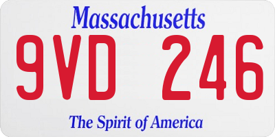 MA license plate 9VD246