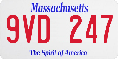 MA license plate 9VD247