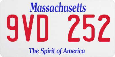 MA license plate 9VD252