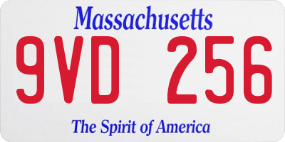 MA license plate 9VD256