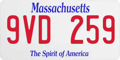 MA license plate 9VD259