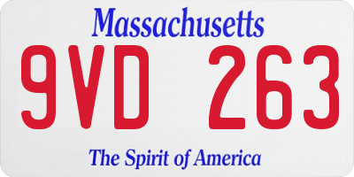 MA license plate 9VD263