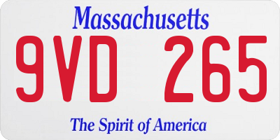 MA license plate 9VD265
