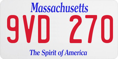 MA license plate 9VD270