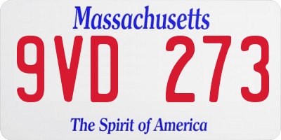 MA license plate 9VD273