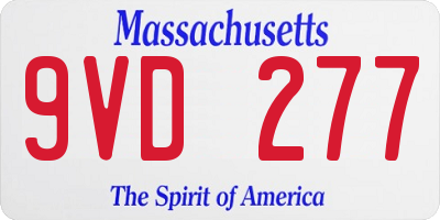 MA license plate 9VD277