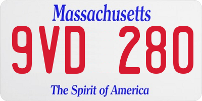 MA license plate 9VD280