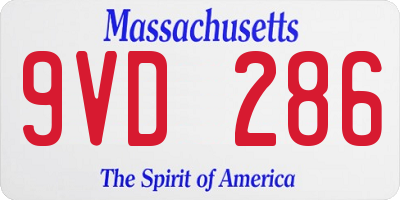 MA license plate 9VD286
