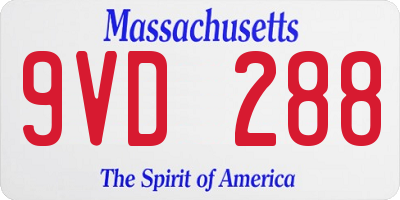 MA license plate 9VD288