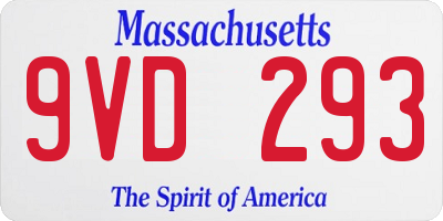 MA license plate 9VD293