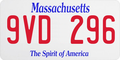 MA license plate 9VD296