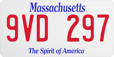 MA license plate 9VD297