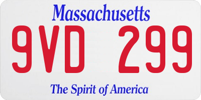 MA license plate 9VD299