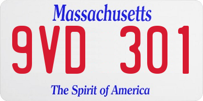 MA license plate 9VD301