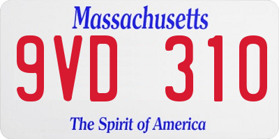 MA license plate 9VD310