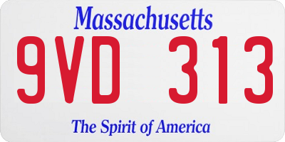 MA license plate 9VD313