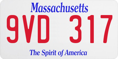 MA license plate 9VD317