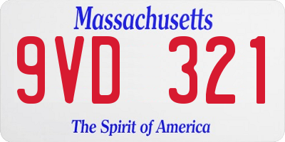 MA license plate 9VD321