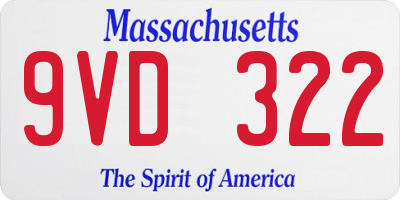 MA license plate 9VD322
