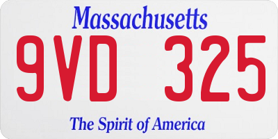 MA license plate 9VD325