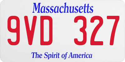 MA license plate 9VD327