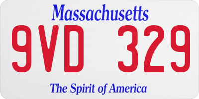 MA license plate 9VD329
