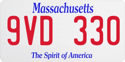 MA license plate 9VD330