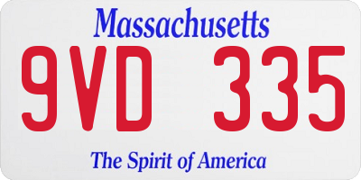 MA license plate 9VD335