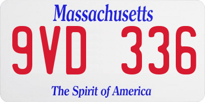 MA license plate 9VD336
