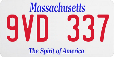 MA license plate 9VD337