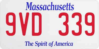 MA license plate 9VD339
