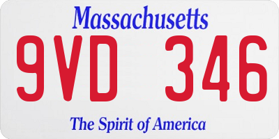 MA license plate 9VD346