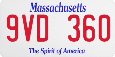 MA license plate 9VD360