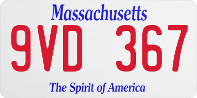 MA license plate 9VD367