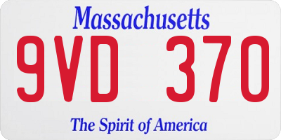 MA license plate 9VD370