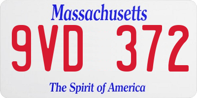 MA license plate 9VD372